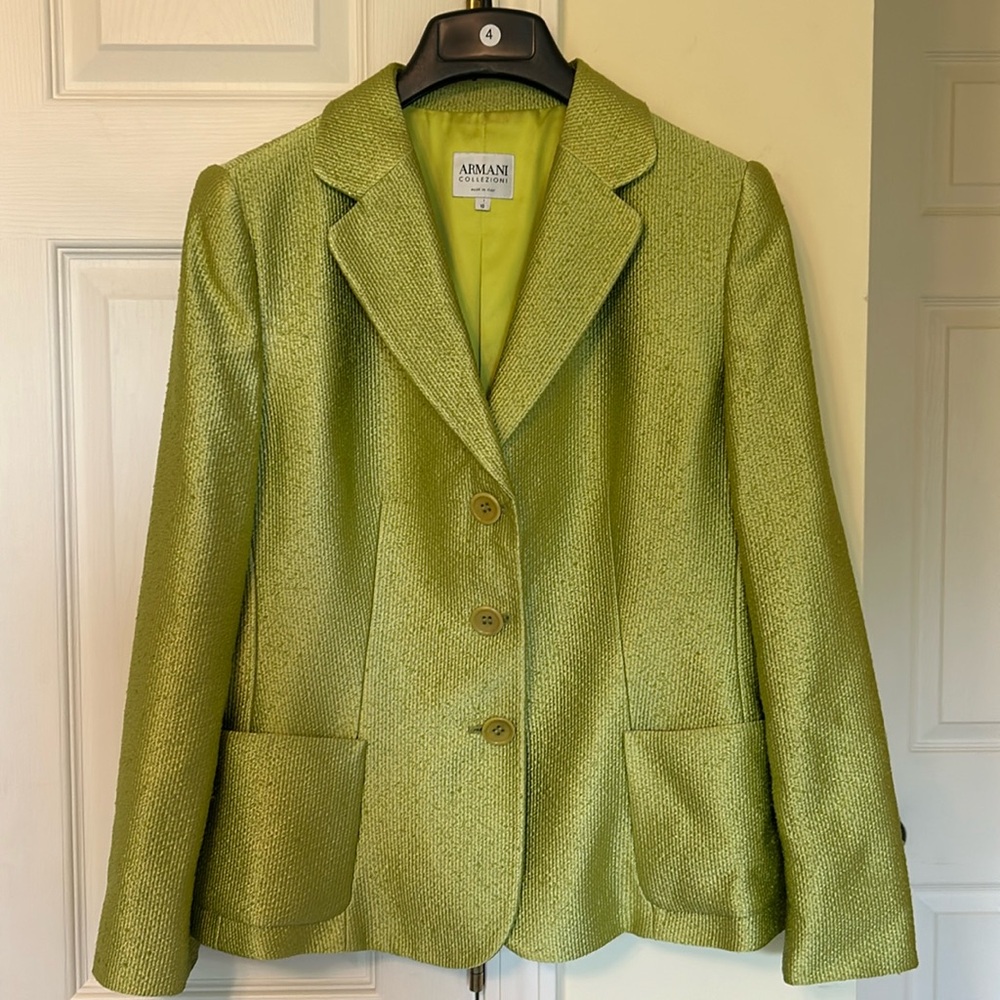 Armani Colllezioni light green blazer size 10 European